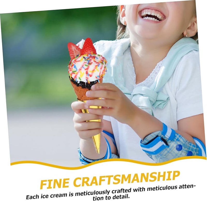 Realistic Fake Ice Cream Model PVC Display Prop For Dessert Shop Photography - Image 4